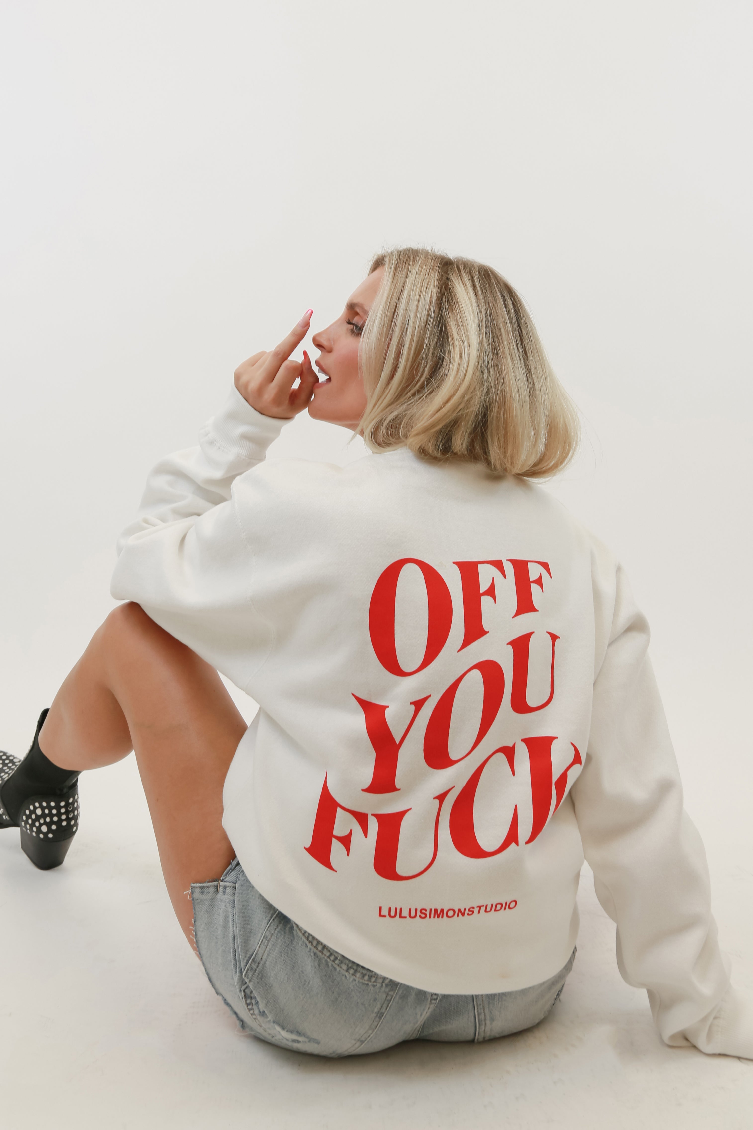 Off You F*ck Bolt Oversized Crewneck