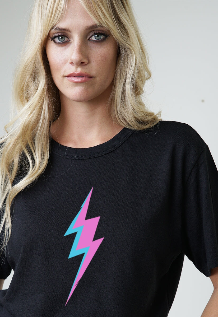 Pink + Blue Bolt Tee