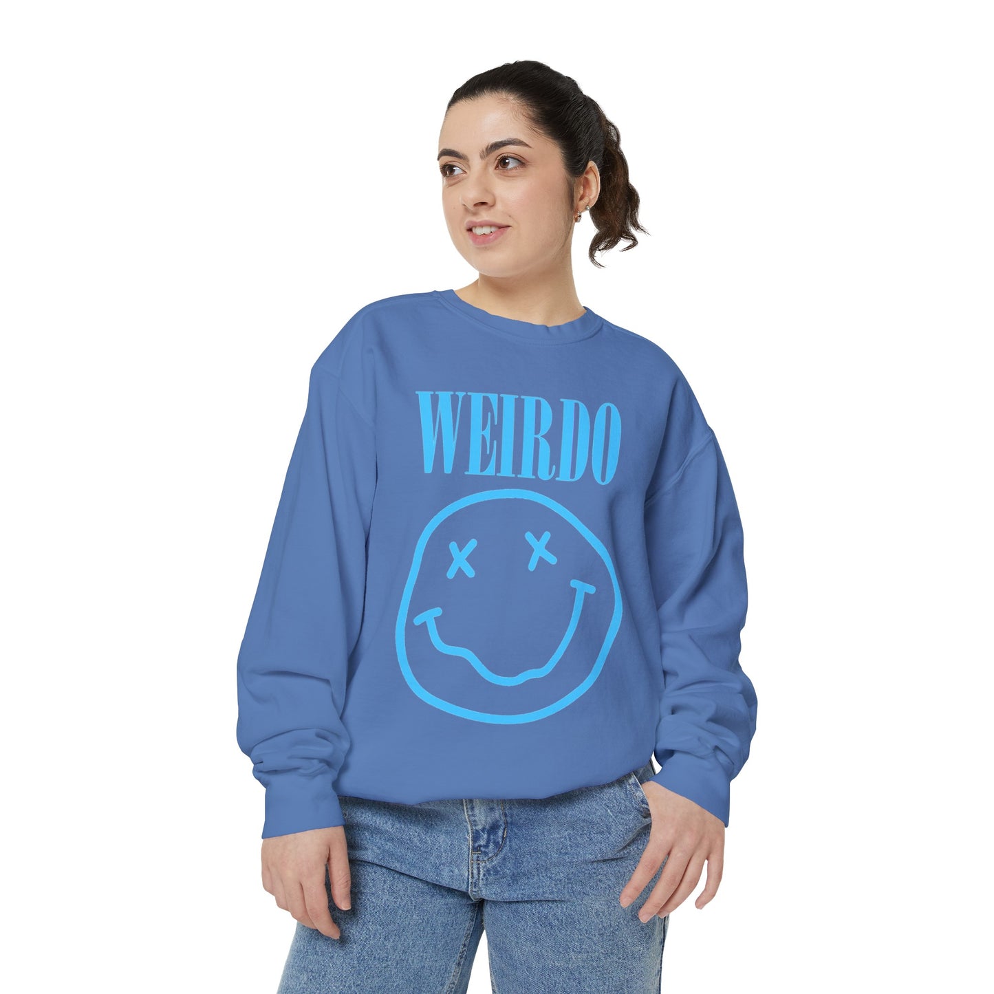 Weirdo Smiley Garment-Dyed Sweatshirt