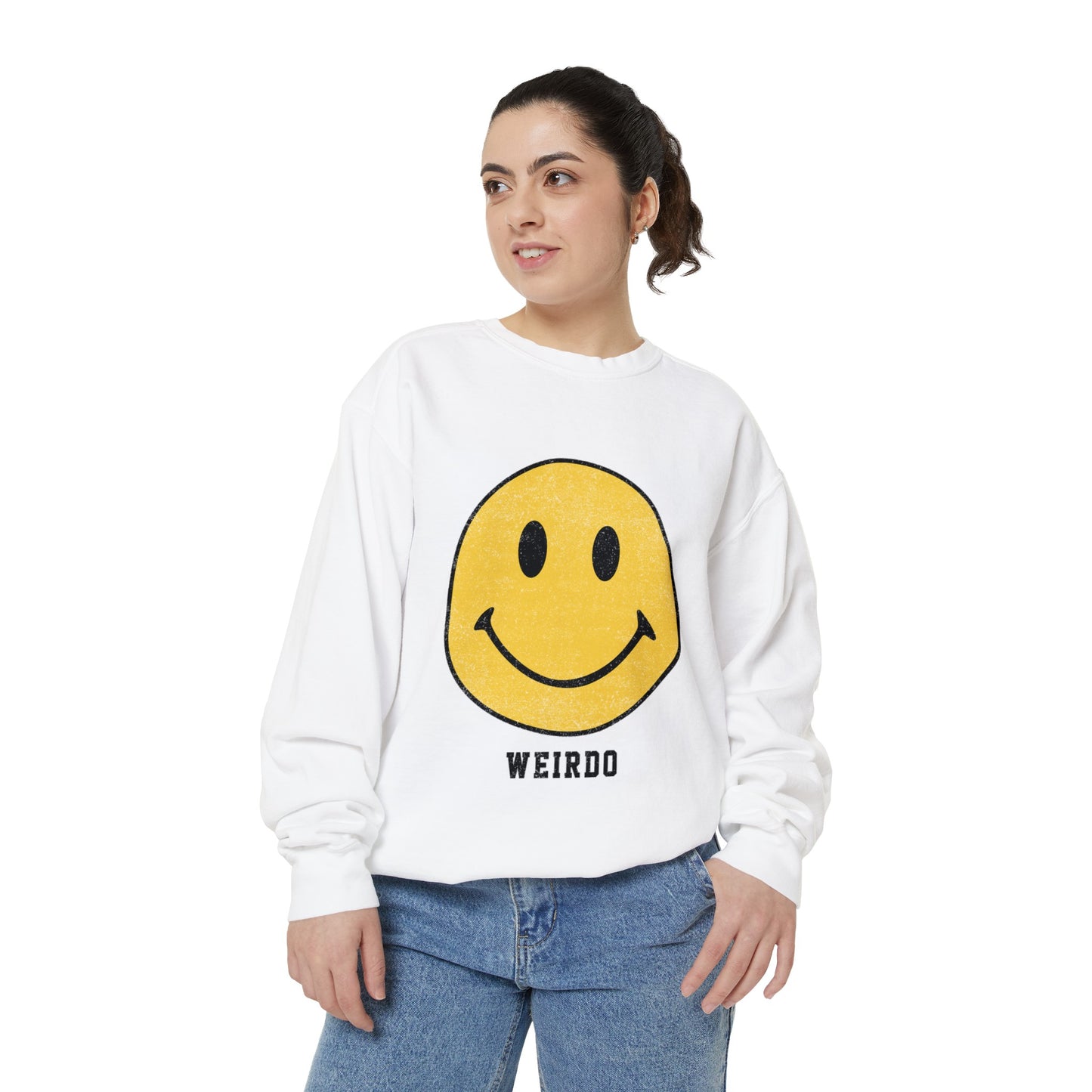 Weirdo Smiley Garment-Dyed Sweatshirt