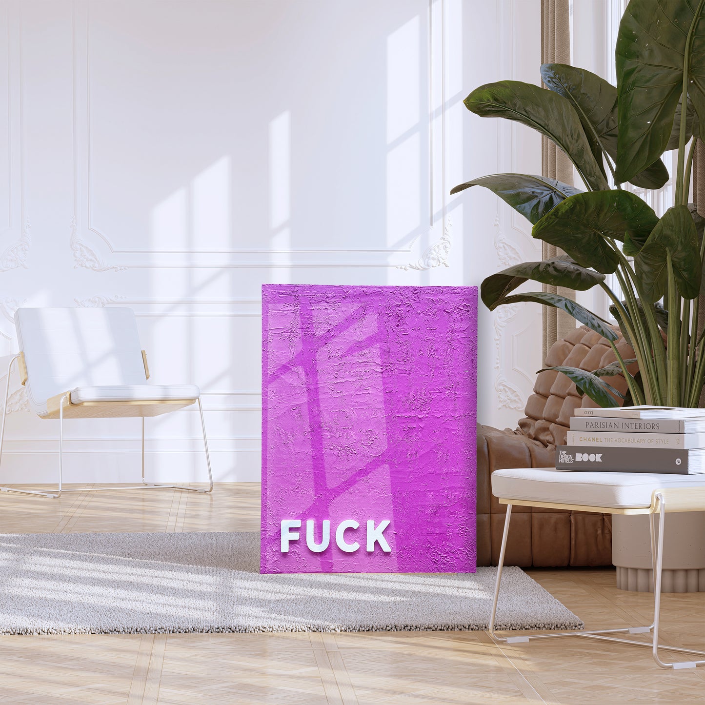 Pink F*ck Textured Art Painting