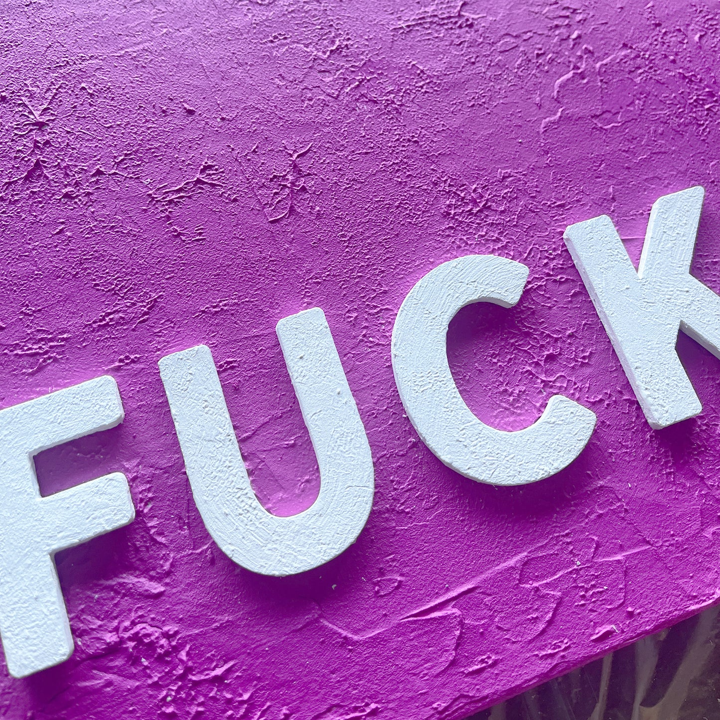 Pink F*ck Textured Art Painting