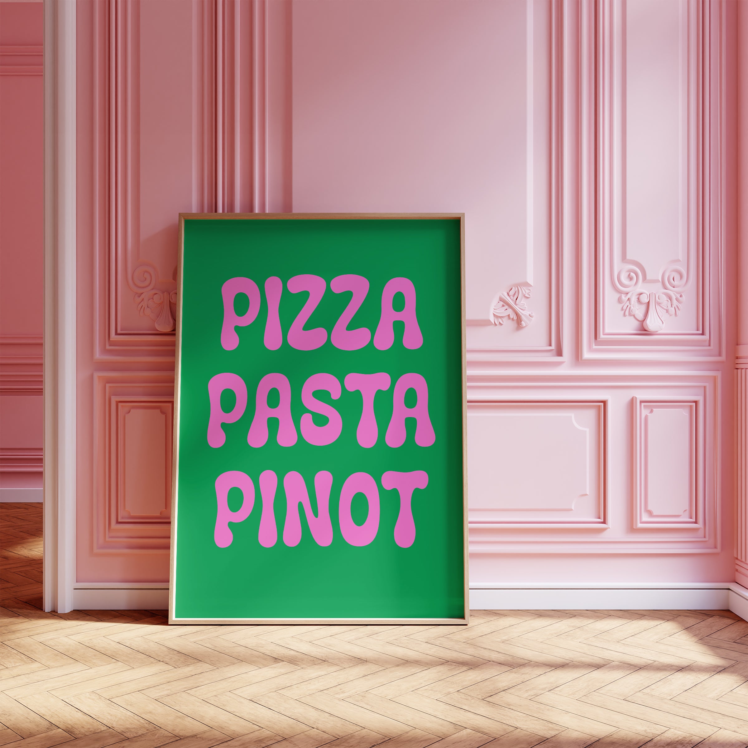 Pizza Pasta Pinot Poster