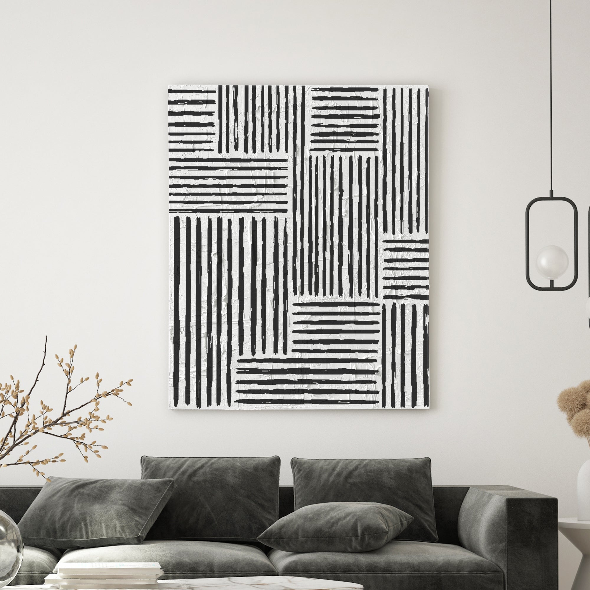 Abstract line store painting