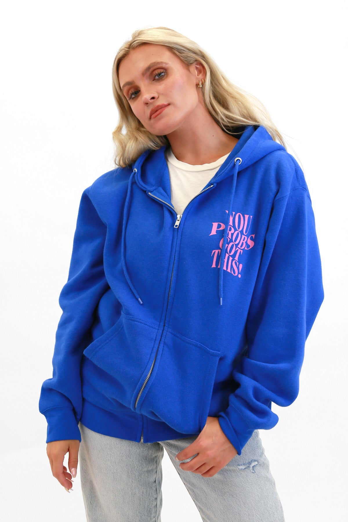 Zip up 2025 blue hoodie